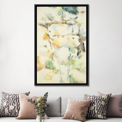 "rochers pres des grottes au-dessus de chateau noir (rochers a bibemus) 1895-1900" par paul cezanne, reproduction d’art sur toile