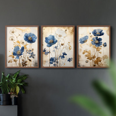 Étude florale, série XXII, ensemble de 3 estampes numériques, prêt à accrocher