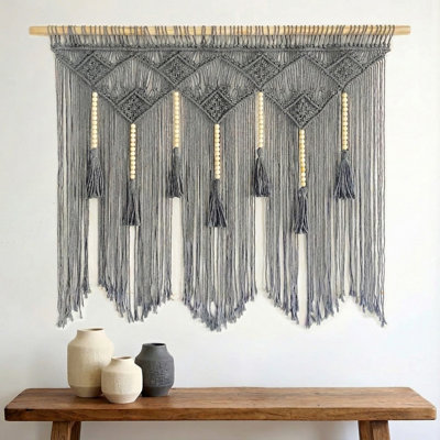 Bohemian 39''x31'' Woven Macrame Wall Hanging