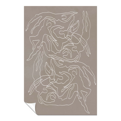 Line Art Swimmers - No Frame Painting
