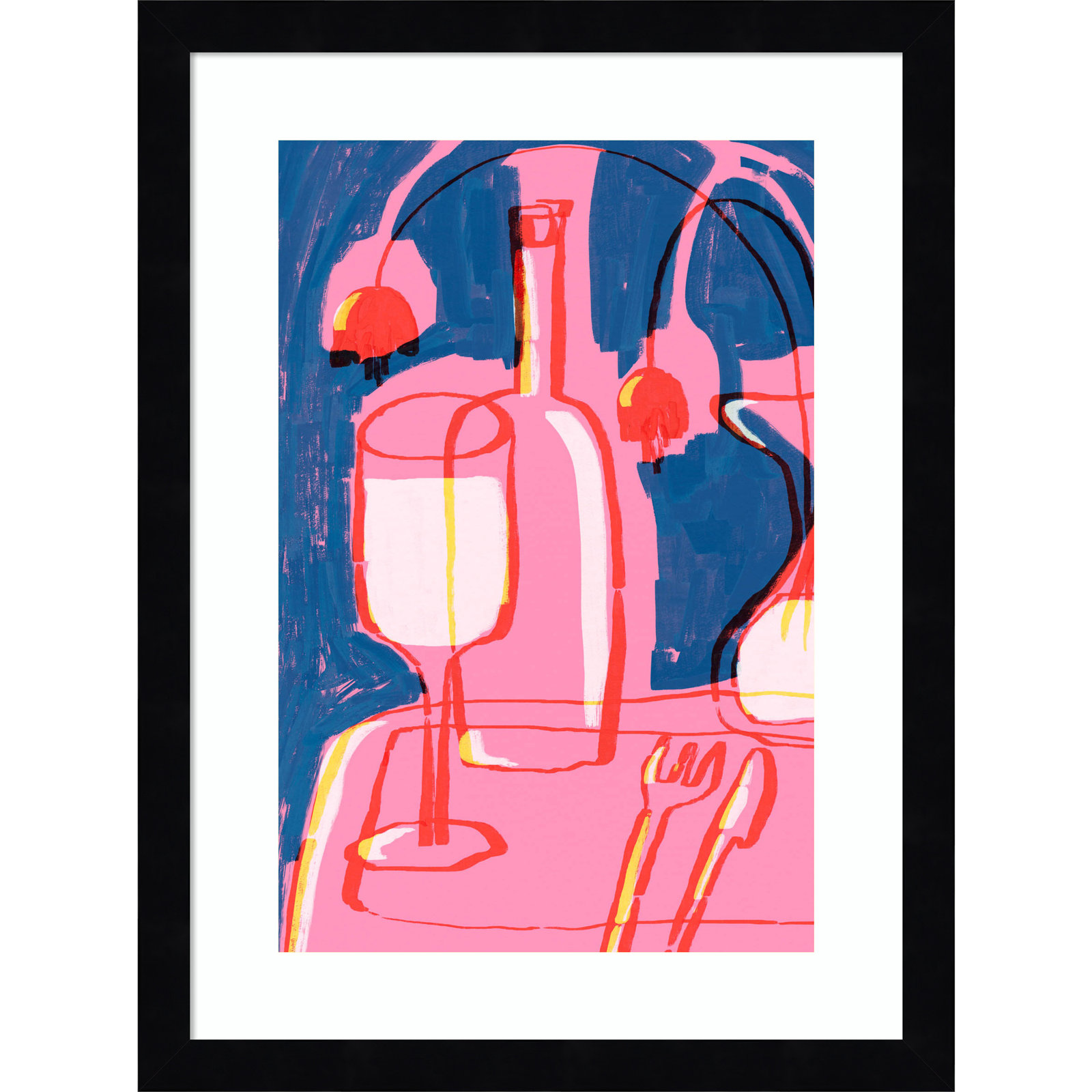 Neon Still Life No 4 by Treechild Wood Framed Wall Art Print, Black, 17" H x 13" W