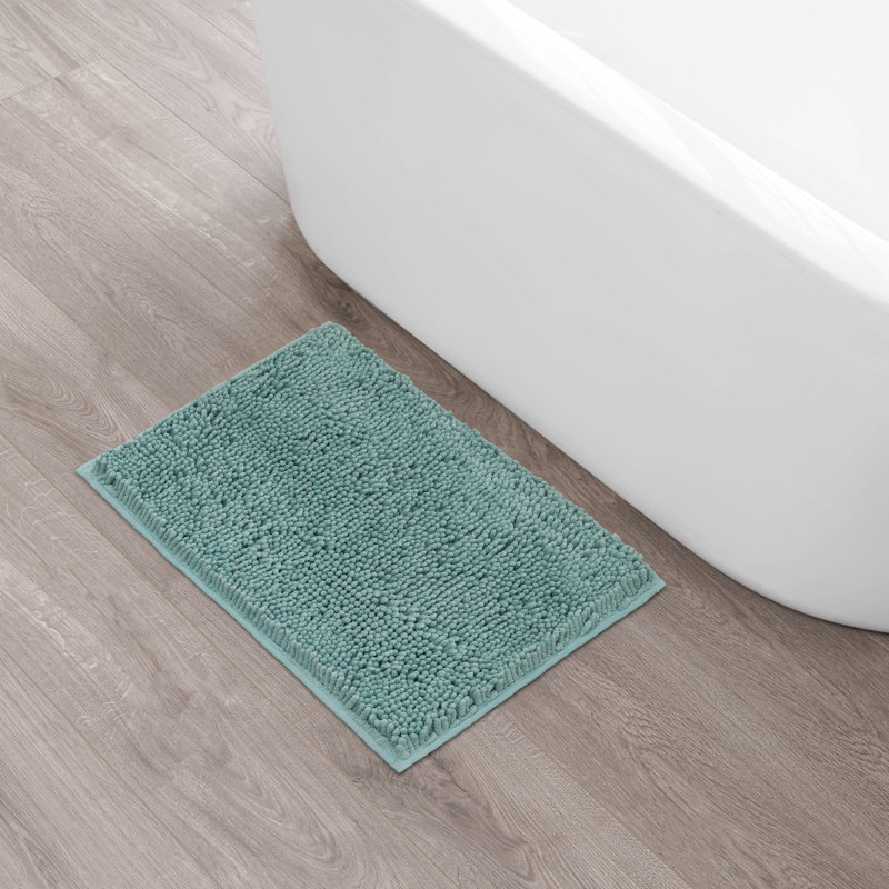 Non-Slip Bath Mat - Basics by Wayfair™, Single - 17" L x 24" W, Aqua