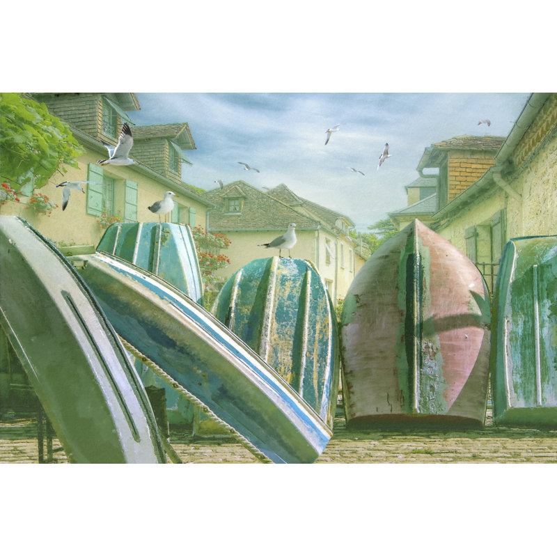 Green Ocean IV by Steve Hunziker - No Frame Painting on Canvas, 30cm H x 46cm W x 3.8cm D
