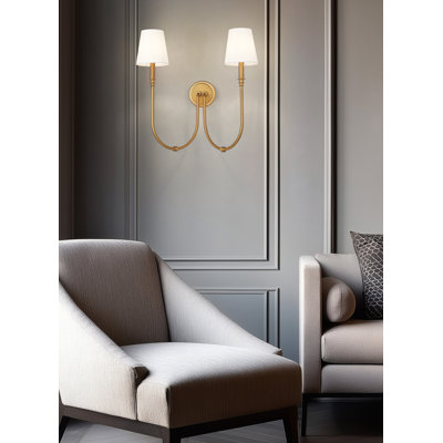 Applique murale 2 lumières en laiton brossé 21 pouces Jisele
