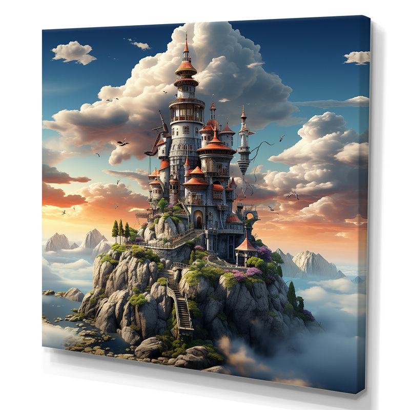 Fantasy Wizards Tower II - Art mural fantastique, Toile tendue, H 36 po x l 36 po x P 1,5 po