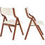 Chaises de salle à manger pliantes (2) - blanc crème + cerise. Peu encombrant, portatif. Pas d'assemblage. Support de dos ergonomique. Pour la salle à manger, le bureau, la conférence. Coussin éponge haute résilience. Limite de poids de 250 lb