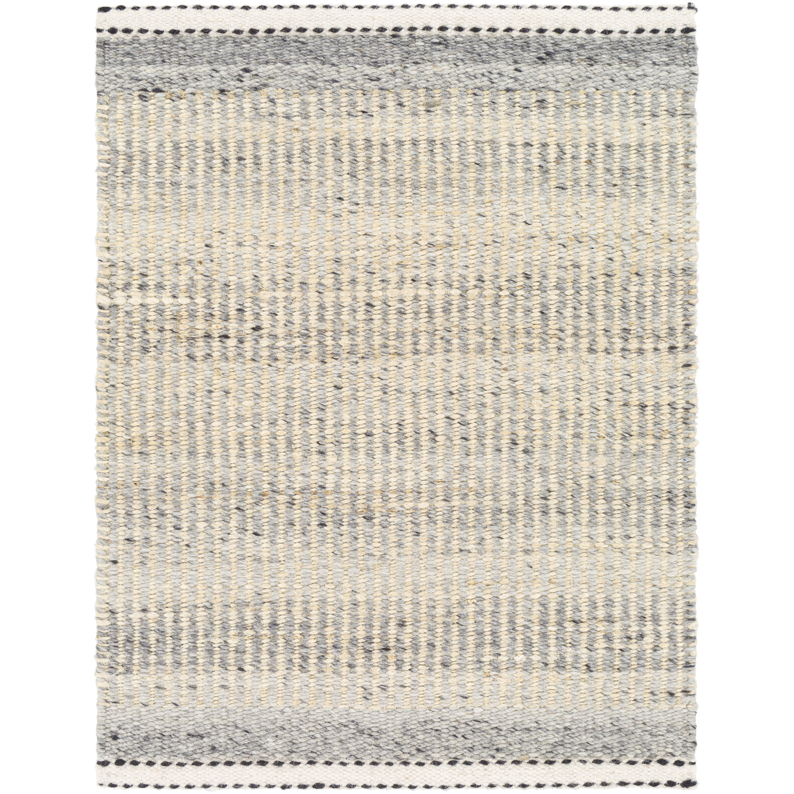 Lessie Hand-Woven Striped Jute Rug, Rectangle 5' x 7'6"