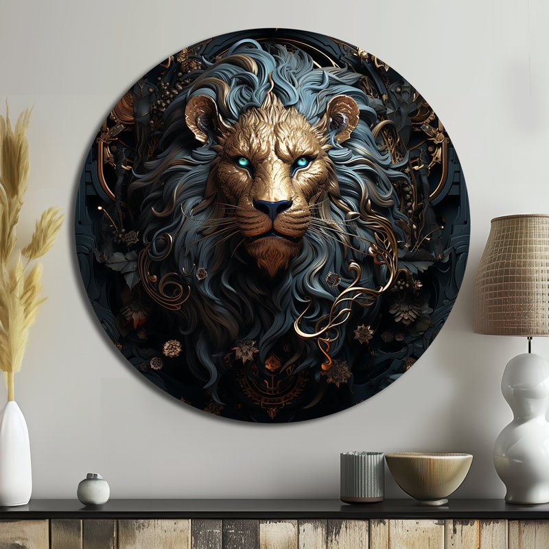 Iona - animaux, art en métal rond, H 36 po x l 36 po x P 1 po