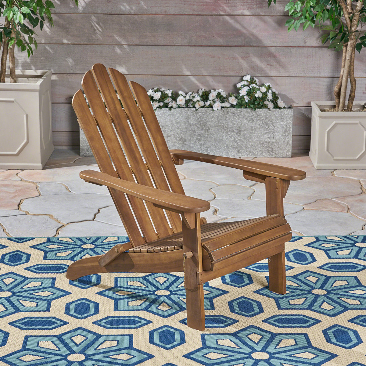 Mobley Solid Wood Folding Adirondack Chair