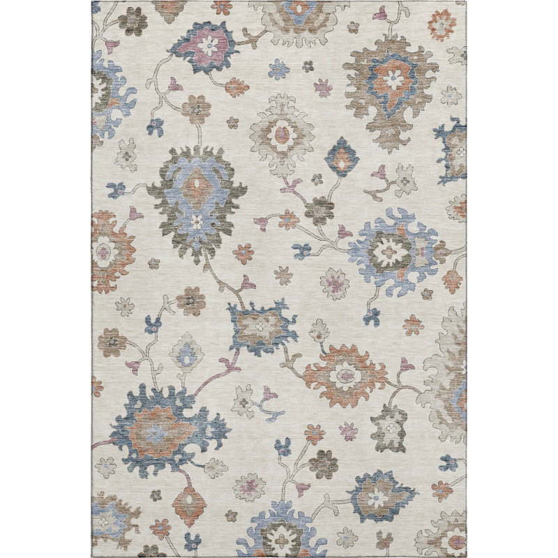Premium Machine Washable Jaylin AMF1218 Global Rug, Rectangle 5 pi x 7 pi 6 po
