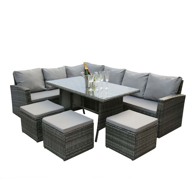Wynnefield Corner Sofa Set, Grey, Grey