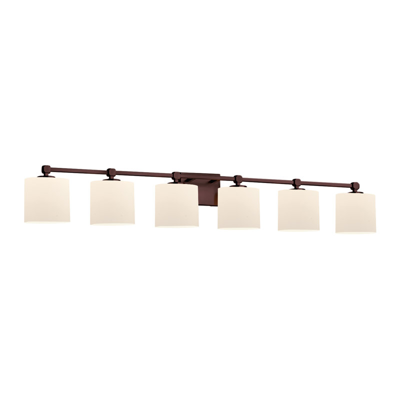Éclairage de salle de bain à intensité variable à 6 lumières Casson, Bronze foncé, Opale