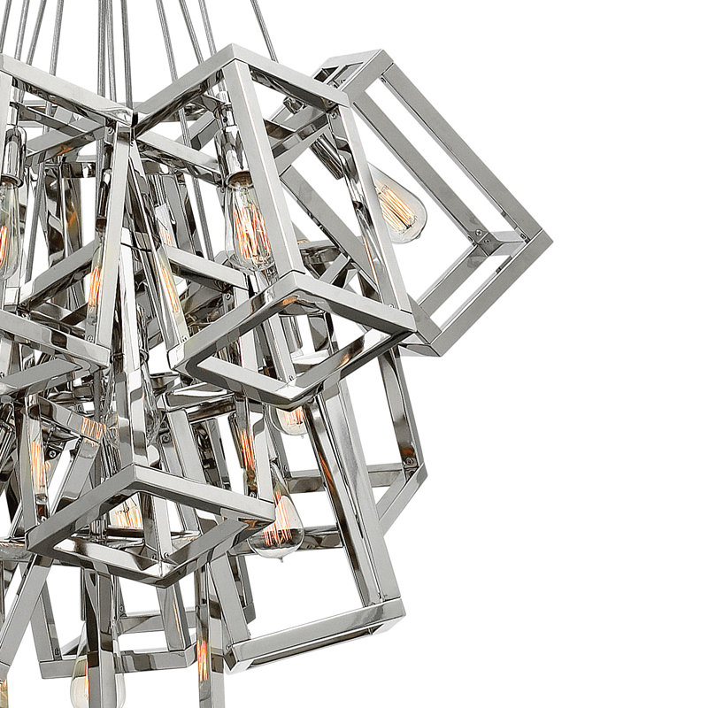 Ensemble 13 - Light Cluster Rectangle Pendant, Polished Nickel