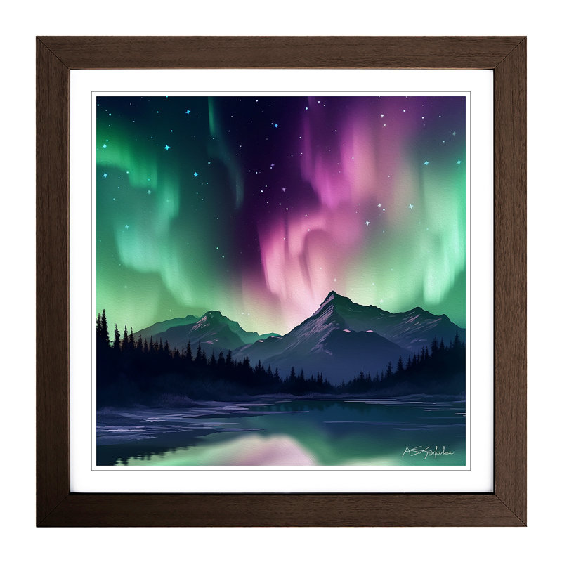 Northern LightsNo.2 - Framed Print, Walnut