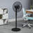 HOMCOM Floor Standing Fan With Remote Control, Oscillating, LED Screen, Stand Up Cooling Fan, Tall Pedestal Electric Fan For Bedroom, Black-95169167