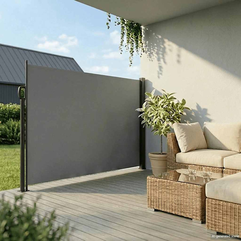 Vidaxl Retractable Side Awning, Anthracite, 86.6" x 118.1"