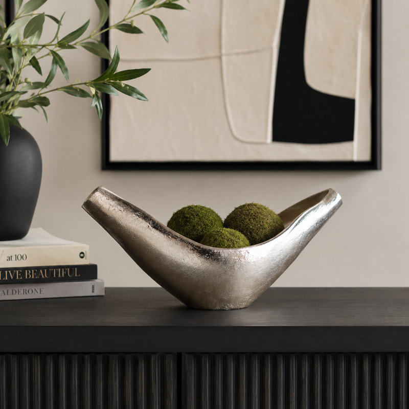 Bol en aluminium Alekzandra Modern Glam, H 8 po x l 20 po x P 5 po