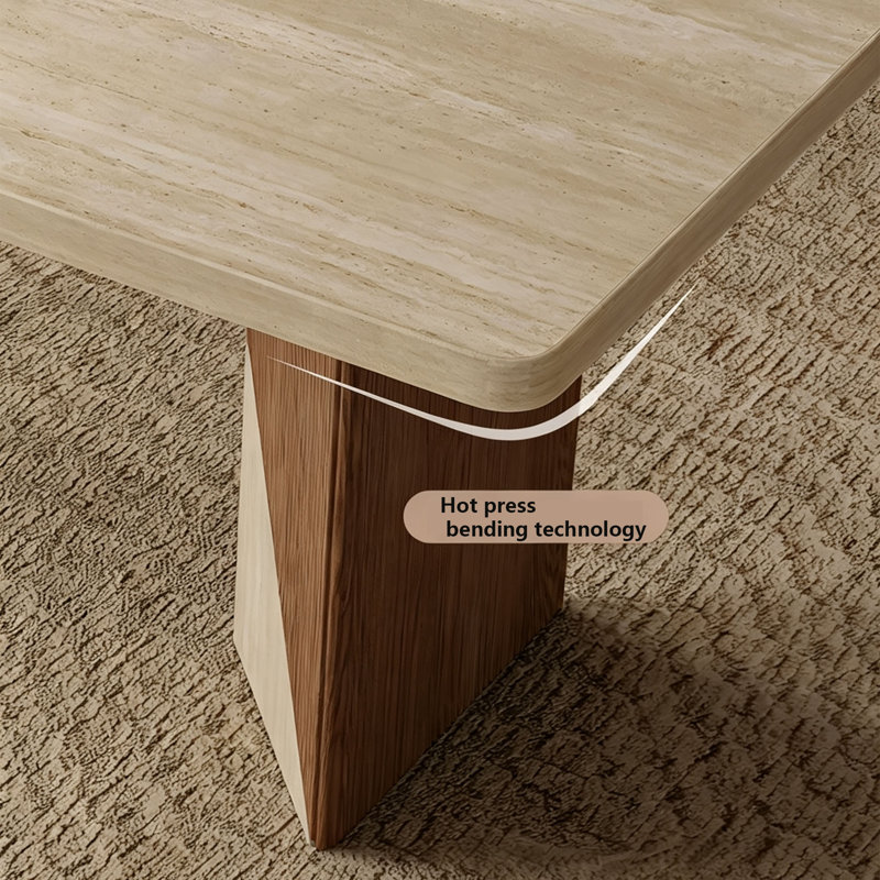 Table en pierre frittée rétro, H 29,5 po x l 78,7 po x P 31,5 po