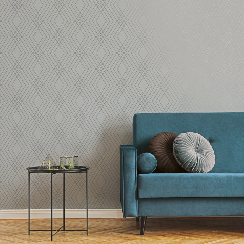 Rouleau de papier peint L 33 pi x l 20,5 po Raglin, Argent