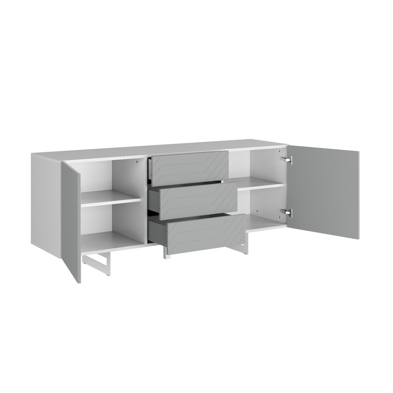 Fadson 165cm Sideboard, White/Grey