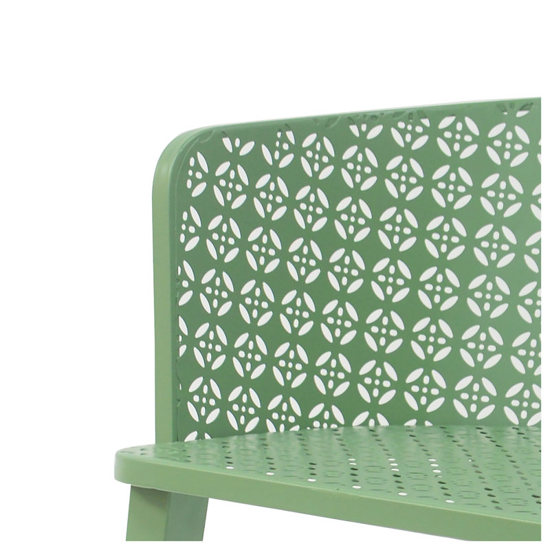 Ensemble de 2 chaises de salle à manger d'extérieur Milan en fer vert pour le jardin et le porche Milan