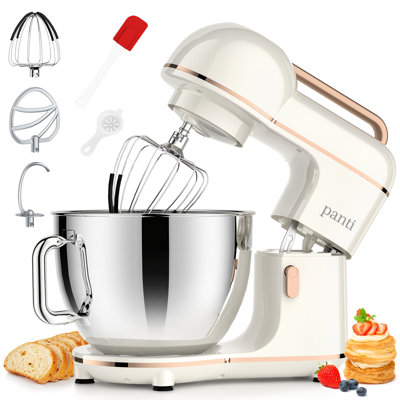 Panti 10-Speed 7-Quart Electric Stand Mixer with Splash Guard, Dough Hook, Flat Beater, Egg white separator and Whisk, Cream