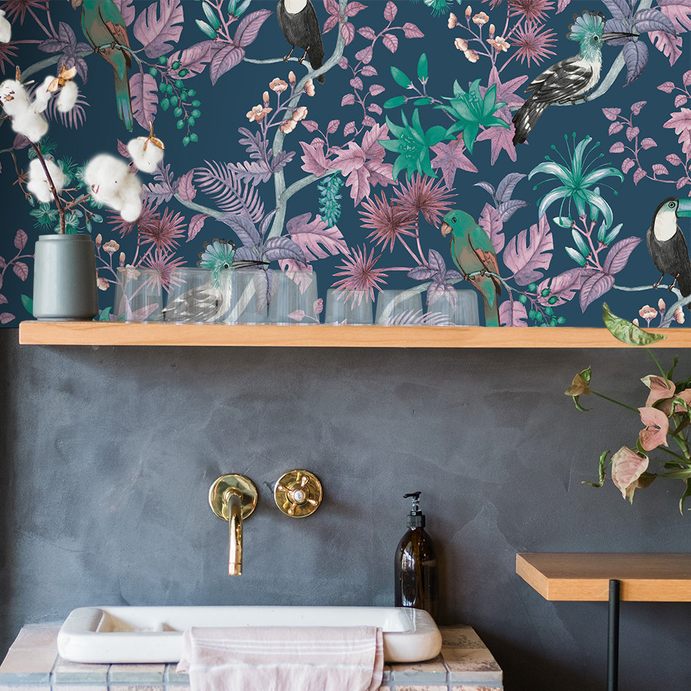 Birds of Paradise Peel and Stick Wallpaper Beachcrest Home™