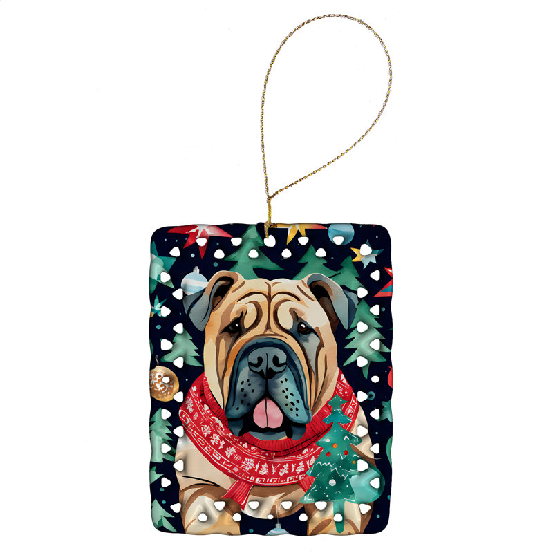 Ornement en porcelaine Shar Pei Christmas, Shar Pei 3647
