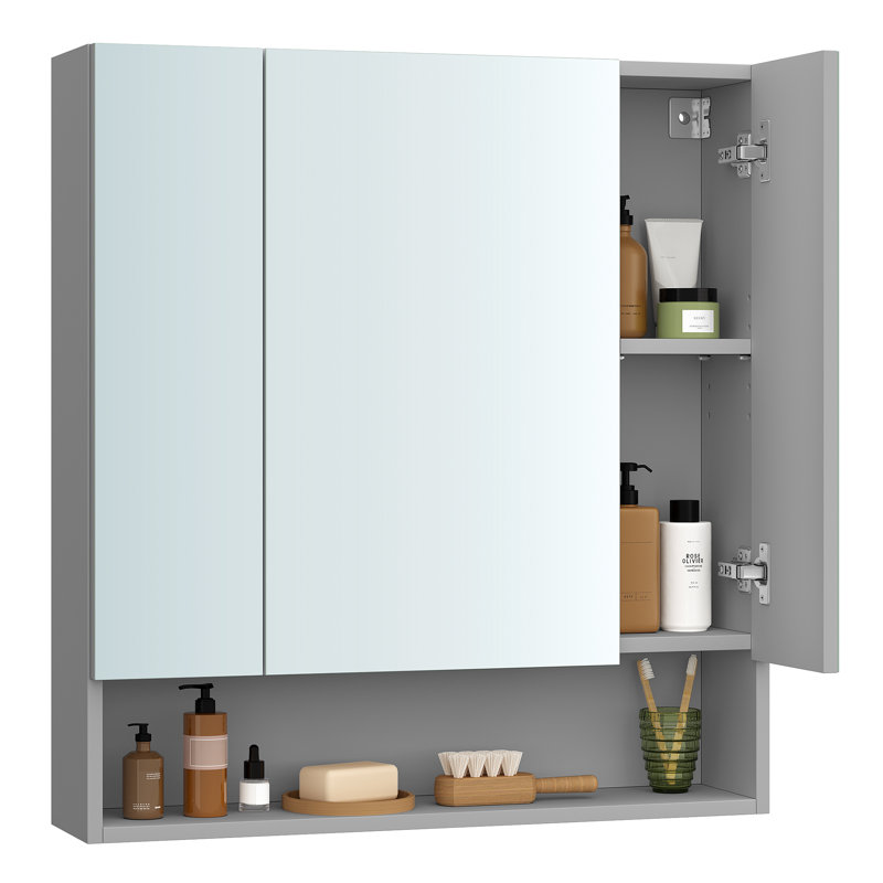 Reinardo Wall Mounted Required Bathroom Cabinet, Dove Grey