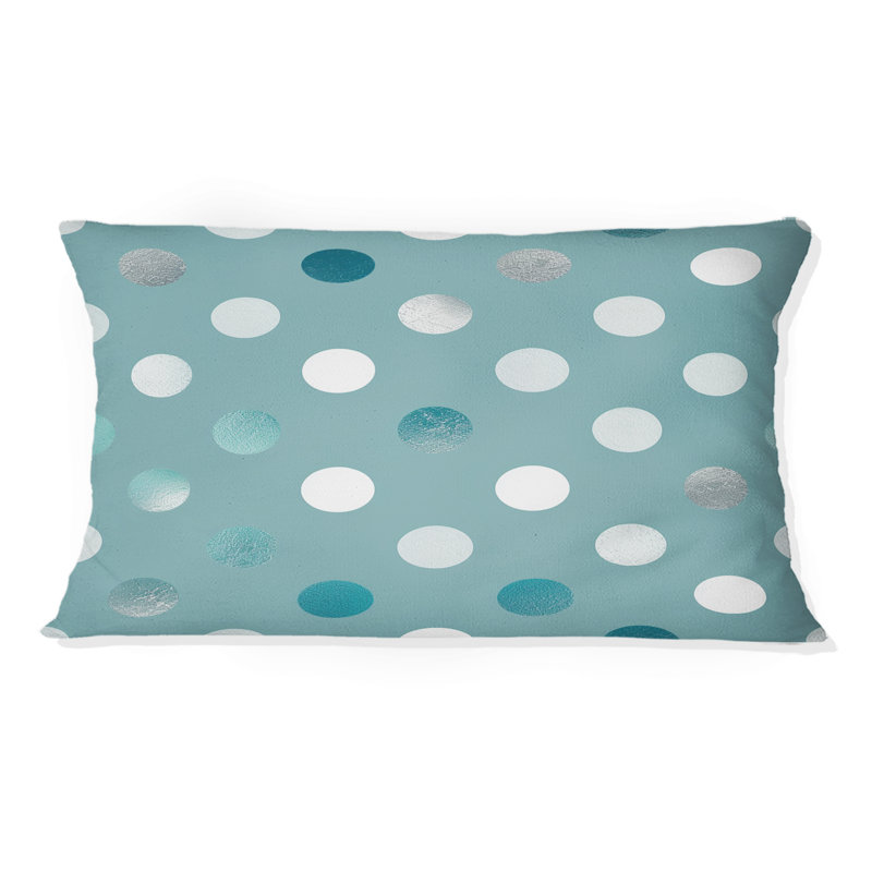 Glam Poka Dots - Coussin lombaire Glam, Bleu / blanc