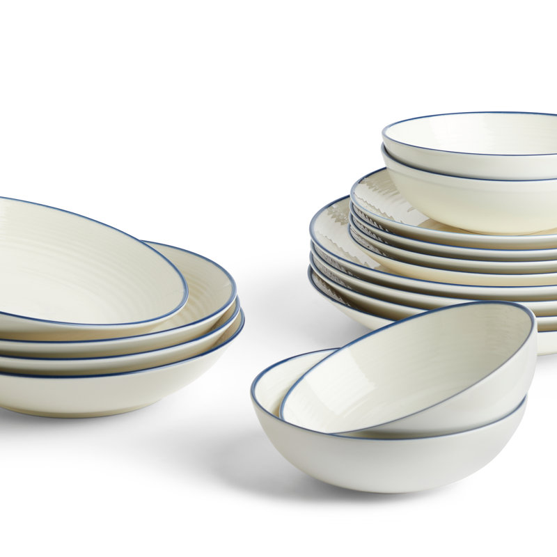 Royal Doulton, Gordon Ramsay Maze Denim - 16 Piece Dinnerware Set, Service for 4, White