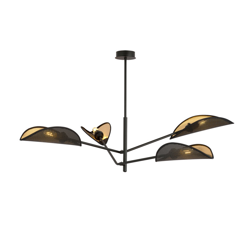 4 - Light Chandelier, Black/Gold