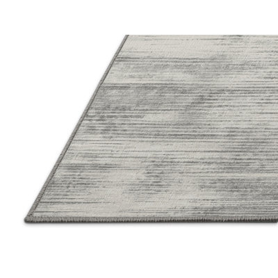 Machine Washable Abstract Gray Area Rug