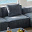 Canapés modulaires modernes, canapé-lit convertible, velours côtelé gris ardoise, 3 personnes avec repose-pieds | Mousse | Gris