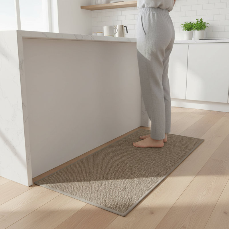 Tapis de cuisine antidérapants lavables et antidérapants pour plancher de cuisine devant l'évier 20 po x 32 po, Brun