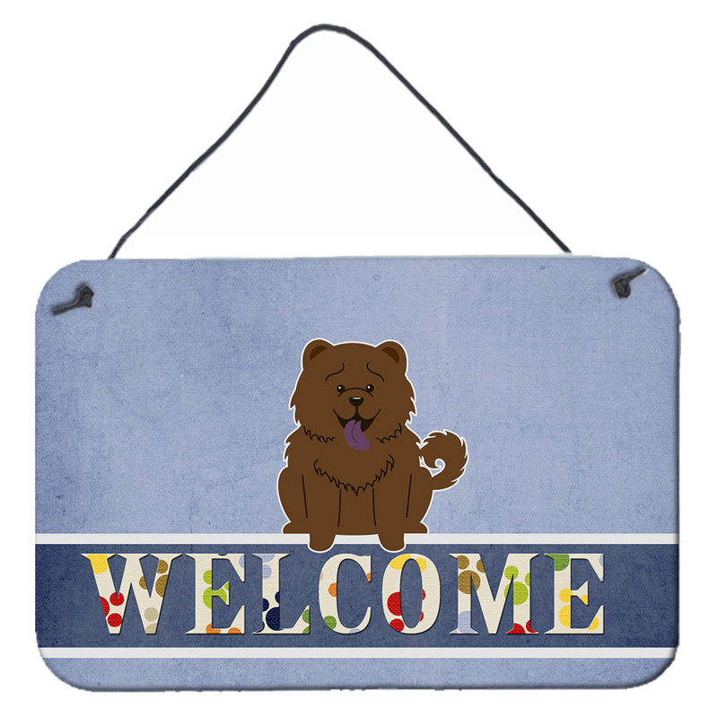 Décoration murale « welcome » dans tapis bikini summer, Noir / Café, Chien, Chow Chow