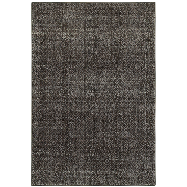 Tapis noir / gris à motif géométrique Bobby