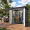 Remises de 4 pi et rangement extérieur avec pavillon de jardin pergola en métal à toit rigide attaché
