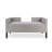50" Grey Upholstered Entryway Bench With Arms & Black Wood Legs