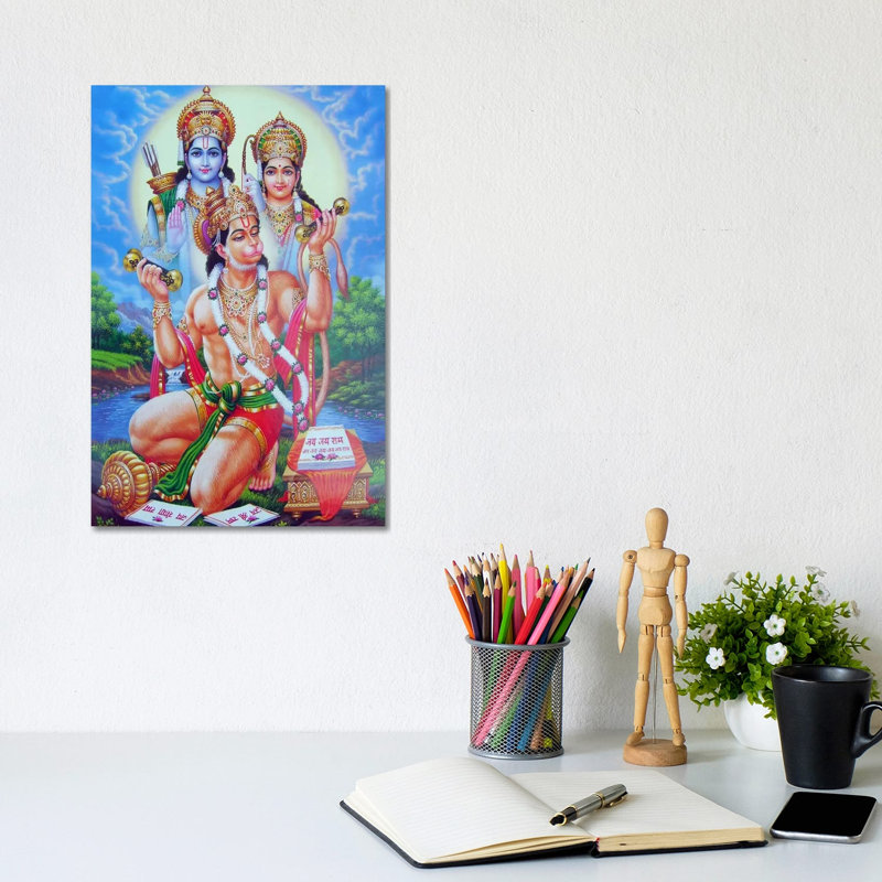 God Hanuman - Print on Canvas, 101.6 cm H x 66.04 cm W x 1.91 cm D, Wrapped Canvas