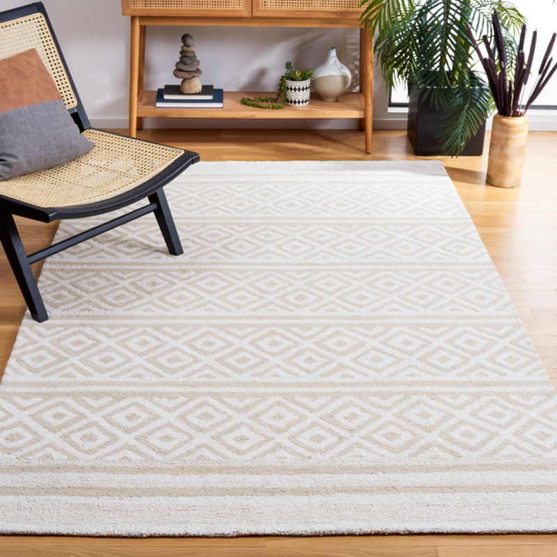 Certalich Hand Tufted Performance Geometric Rug, Rectangle 4' x 6'