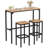 3 Pieces Outdoor High Top Table And Chairs Metal Bar Set