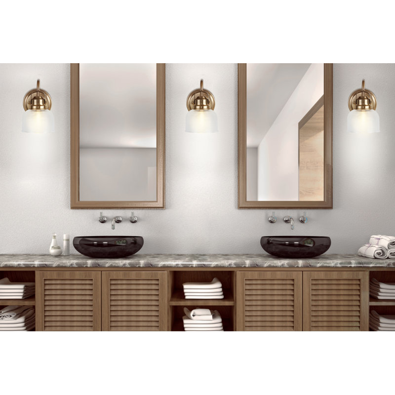 Gilcrease Metal/Glass LED Vanity Light, Brass Gold, 1