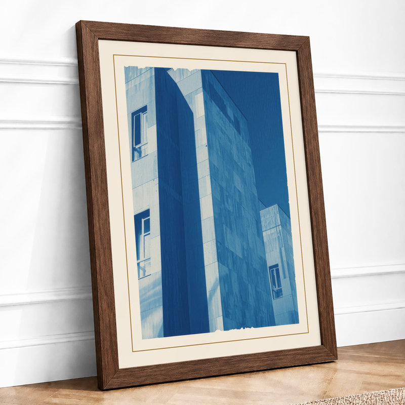 Modernist Towers Industrial - Framed Print, A2 - 59.4 x 42.0 cm, Walnut