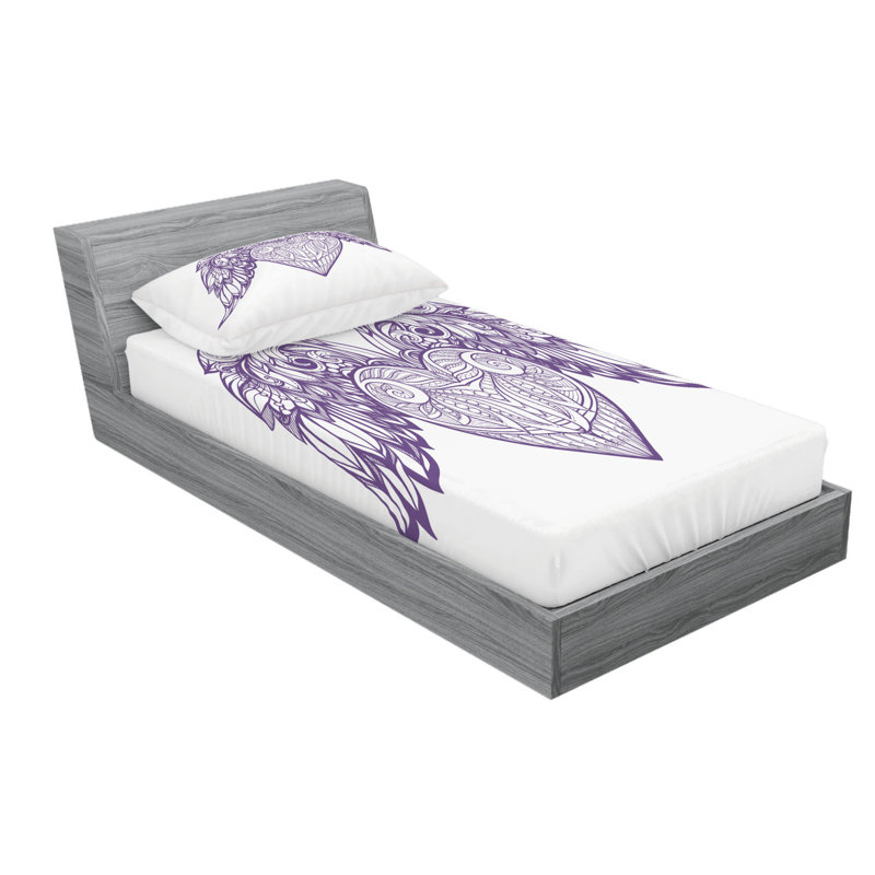 Ensemble de draps Angel Wings, Ensemble de draps pour lit simple TG avec drap-hou