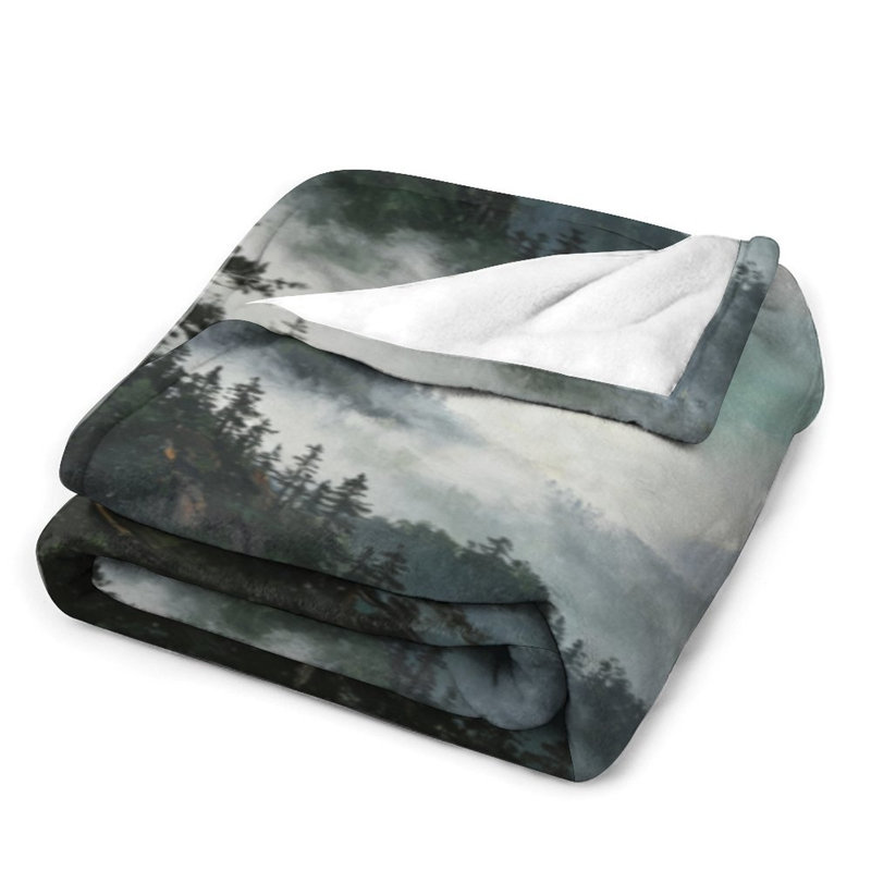Jeté en flanelle Misty Mountain Art, 50 x 60 po