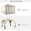 Gazebo combining 11.6 x 9.6 ft and Cream White Polyester with Soft-Top Canopy and Clean White