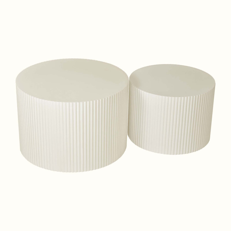 Ensemble de tables basses gigognes Kjellfrid, Beige, H 15,75 po x L 23,62 po x l 23,62 po
