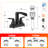 Widespread Bathroom Faucet 3-Hole, 2-Handle Waterfall Sink Faucet With 360° Swivel Spout And Drain Assembly-124971343