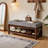 43.7''W Solid Rubber Wood  Upholstered Shoe Bench